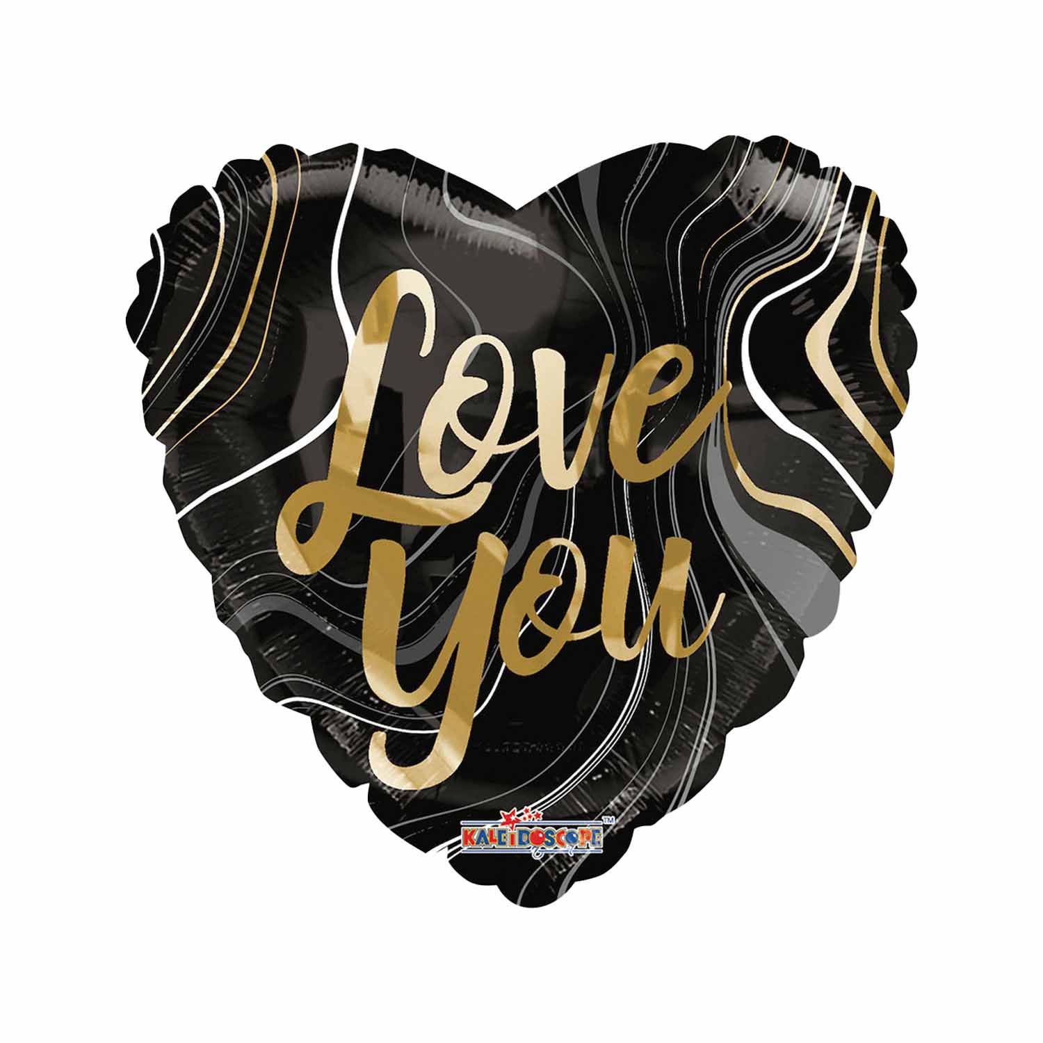 Palloncino a cuore love you marmorizzato 18